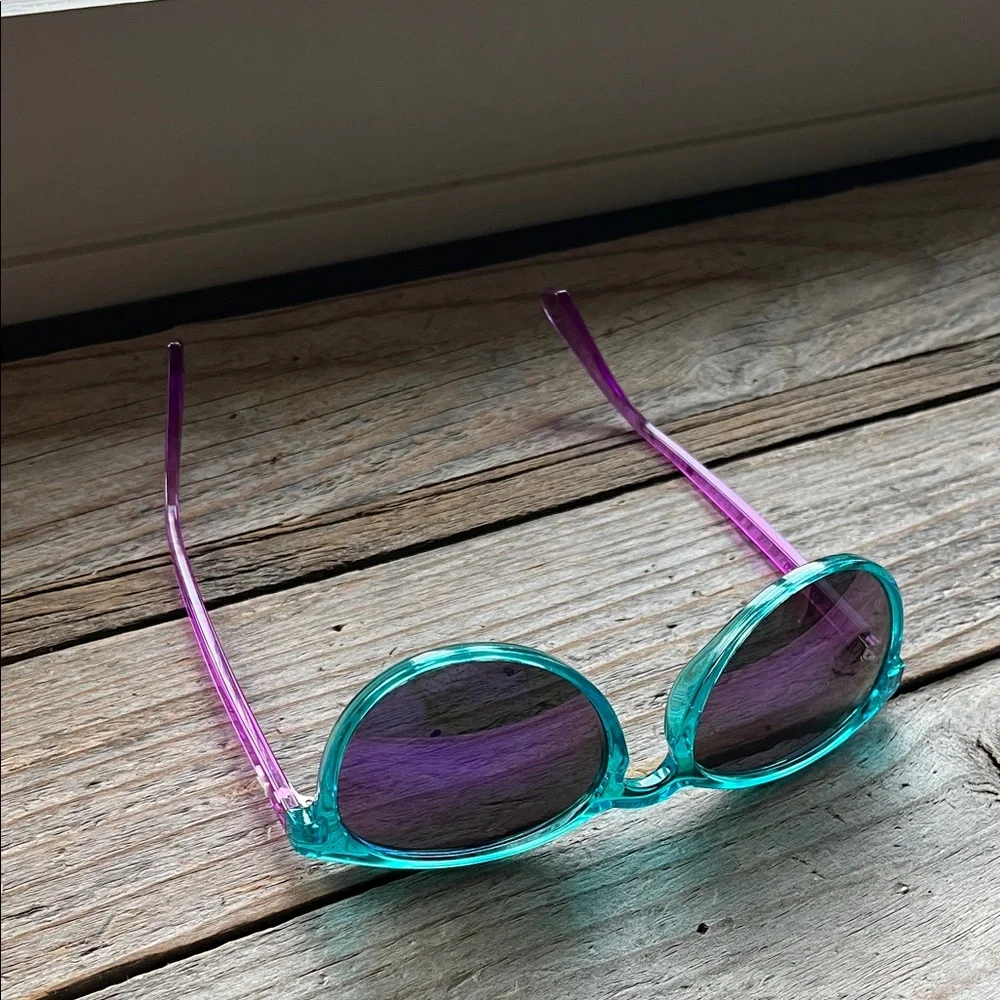 Vibrant Teal and Purple Sunglasses - Picture 7 of 7